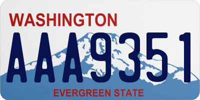 WA license plate AAA9351