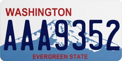 WA license plate AAA9352