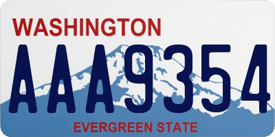 WA license plate AAA9354