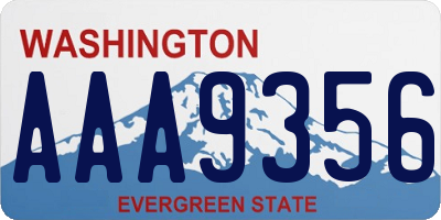 WA license plate AAA9356