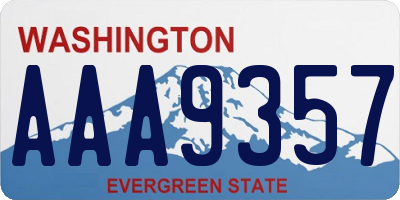 WA license plate AAA9357