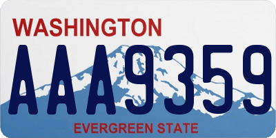 WA license plate AAA9359