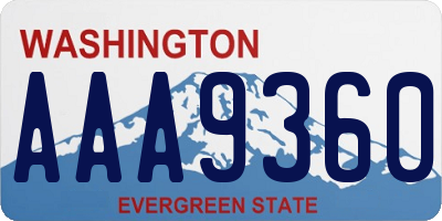 WA license plate AAA9360