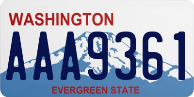 WA license plate AAA9361