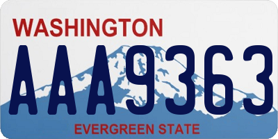 WA license plate AAA9363
