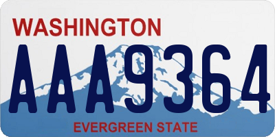 WA license plate AAA9364