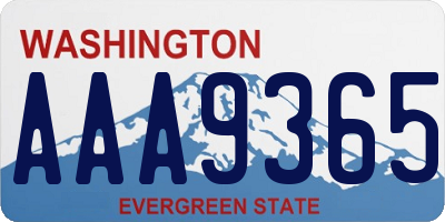 WA license plate AAA9365