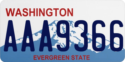 WA license plate AAA9366