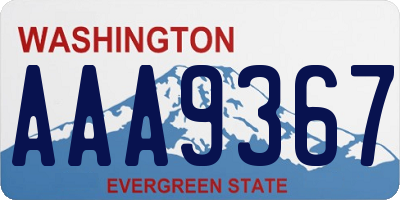 WA license plate AAA9367