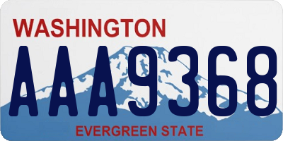 WA license plate AAA9368