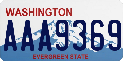 WA license plate AAA9369
