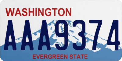 WA license plate AAA9374