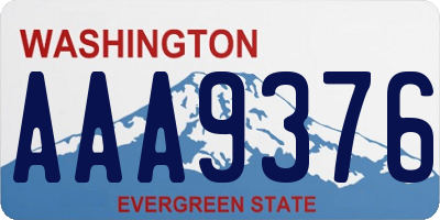 WA license plate AAA9376