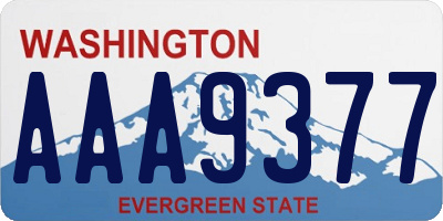 WA license plate AAA9377