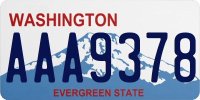 WA license plate AAA9378
