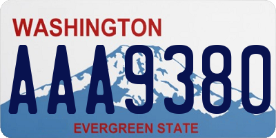 WA license plate AAA9380