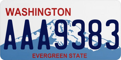 WA license plate AAA9383
