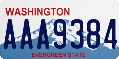 WA license plate AAA9384