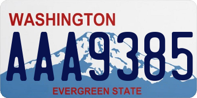 WA license plate AAA9385