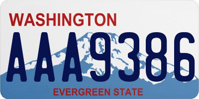 WA license plate AAA9386