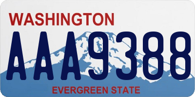 WA license plate AAA9388