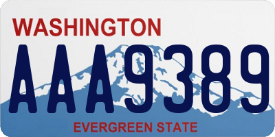 WA license plate AAA9389