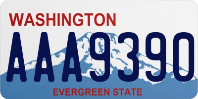 WA license plate AAA9390