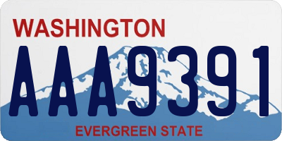 WA license plate AAA9391