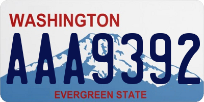 WA license plate AAA9392