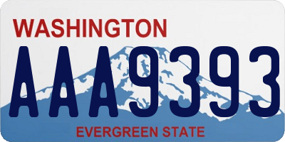 WA license plate AAA9393