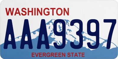 WA license plate AAA9397