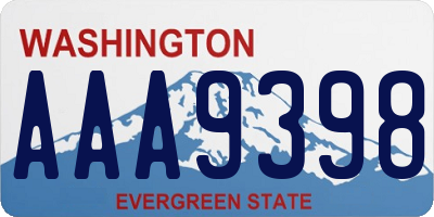 WA license plate AAA9398