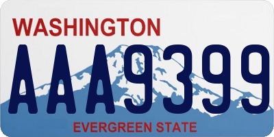 WA license plate AAA9399