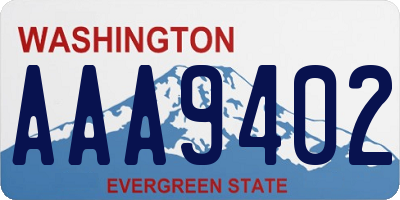 WA license plate AAA9402