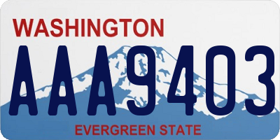 WA license plate AAA9403