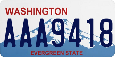 WA license plate AAA9418