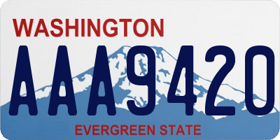 WA license plate AAA9420