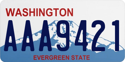 WA license plate AAA9421