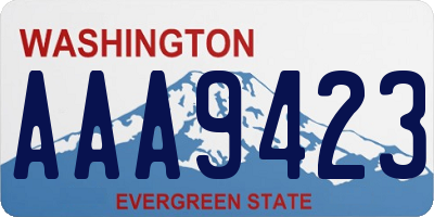 WA license plate AAA9423