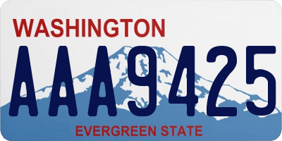 WA license plate AAA9425