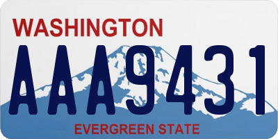 WA license plate AAA9431