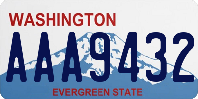 WA license plate AAA9432