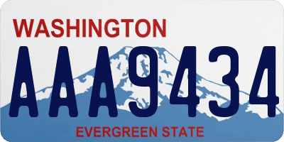 WA license plate AAA9434