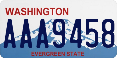 WA license plate AAA9458