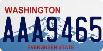 WA license plate AAA9465