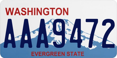 WA license plate AAA9472