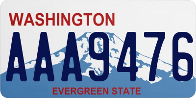 WA license plate AAA9476