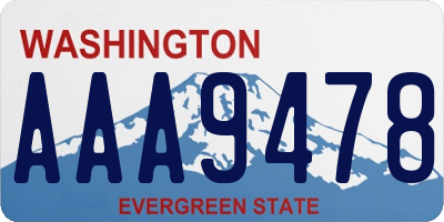 WA license plate AAA9478