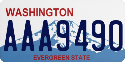 WA license plate AAA9490
