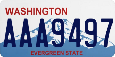 WA license plate AAA9497